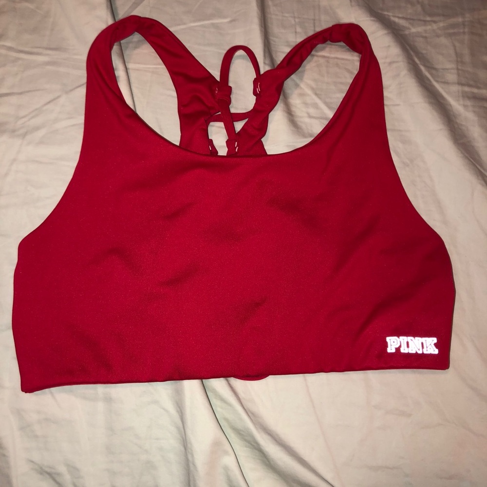 VS PINK red sports bra